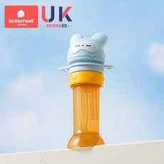 scoor nest London 兒童吸管蓋轉換頭 便攜式防嗆喝水神器, 1個, 卡尼拉藍兔 2026新款