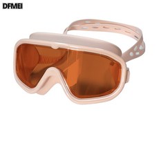 DFMEI 大框游泳鏡成人防水防霧防紫外線uv防強光游泳眼鏡潛水鏡泳鏡, 1個, 大框茶色粉框泳鏡(opp袋裝)
