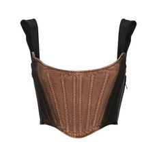 뮈글러 데님 크롭 코르셋