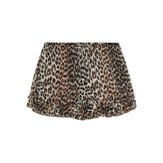 가니 레오파드 프린트 러플 쇼츠