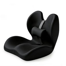 現貨隔日達 護腰連體坐墊 靠墊 連體坐墊 辦公室坐墊 腰靠坐墊 護腰墊 美臀坐墊 人體工學坐墊 椅墊 坐墊, 黑色