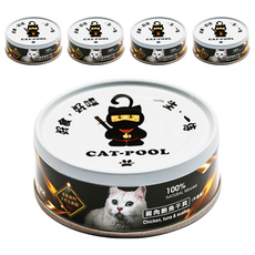 CAT-POOL 貓侍 全齡貓 低敏食材天然主食罐, 80g, 5罐