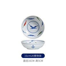 錦唐辛子 陶瓷碗 日式和食器 飯碗 餐具 點心碟 菜盤, 錦唐辛子16cm煮物缽, 1個