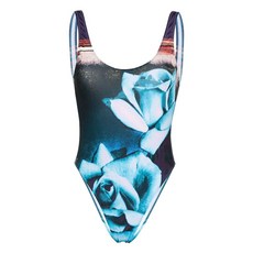 장폴고티에 The Blue Roses graphic-print swimsuit, 블루계열+핑크계열