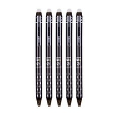 Falix 按壓式可擦原子筆 0.5mm 黑色藍色可選 好寫好擦 附筆夾, 黑色, 1個