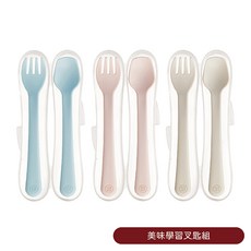 小獅王辛巴 美味餐具系列, 1個, 美味學習叉匙組,晨藍