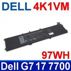 副廠 戴爾 DELL 6芯 電池 G7 17 7700 筆記型電腦電池, 1個, 4K1VM 97Wh電池-保固三個月