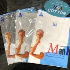 國棉 衛生衣 圓領 美國棉, 1個, 淺灰圓領