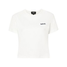 A.P.C. 로고 아플리케 크롭 티셔츠