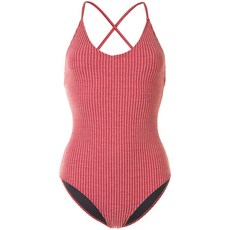 더스키 마고 스트라이프 원피스 수영복, 레드계열
