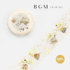莫莫日貨 2023聖誕節限定 BGM 金箔燙金紙膠帶 - 天使和紙膠帶, 1個