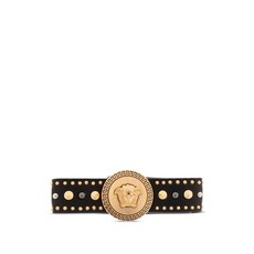 베르사체 미디엄 스터드 레더 헤어 클립