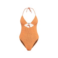 본드아이 텍스처 비즈 원피스 수영복, 오렌지계열