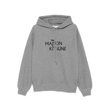 메종키츠네 로고 자수 골지 후디