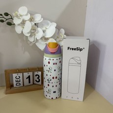 FreeSip 史努比櫻桃圖案 304不鏽鋼雙飲保溫隨行杯, 紫2, 1個