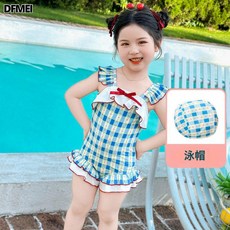 DFMEI 26新款女童碎花連體泳衣甜美蝴蝶結夏季海邊度假沙灘風時尚泳裝
