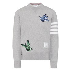 톰 브라운 루프백 버드 패치 4 바 스웨트셔츠