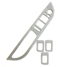 碳銀 亮光3D真碳纖維 Carbon Fiber 帶自動摺疊鈕 玻璃升降面板貼片 適合08-10 E60 530i M5, 1個