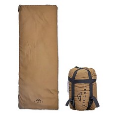 山道具屋 TILLAK Mini 超輕量睡袋/信封式睡袋/登山野營出國必備/地震防災避難睡袋, 狼棕色, 1個