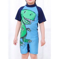 Painpa 兒童卡通連身泳衣 恐龍鯊魚獨角獸圖案 戶外室內游泳戲水服