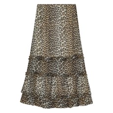 가니 레오파드 프린트 스커트