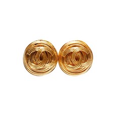 샤넬 중고 1994 인터로킹 CC 클립온 이어링