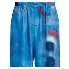 마르니 페인트 프린트 실크 쇼츠