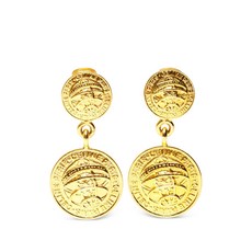 셀린느 중고 1980-1990's 메달리온 클립온 이어링