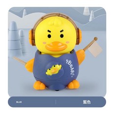 動感特技三輪車 旋轉行走 燈光 音樂, 藍 332萌動搖擺鴨 配3節電池, 1個, 12.5cm