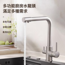 法式全銅鍍金廚房龍頭 三合一冷熱直飲淨水水槽專用, 1個