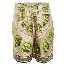 베르사체 중고 마스크 프린트 실크 쇼츠