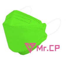 Mr.CP 兒童KF94口罩, 1個, 兒童純色款亮綠(一袋十片)