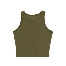 바지스트 라운드 넥 민소매 탱크 탑