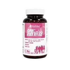 VegEden 鐵妍錠 女性保健 補鐵 B群 酵母 藍藻 維生素C 180錠, 1個, 1罐