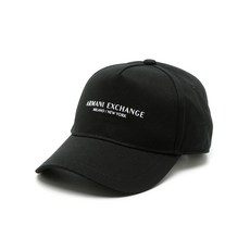 아르마니익스체인지 로고 프린트 커브 챙 캡 모자
