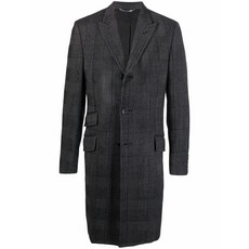 베르사체 중고 2000's 플레이드 체크 싱글 브레스티드 코트