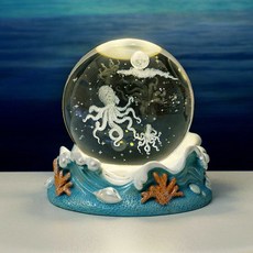 海洋星空發光水晶球小夜燈 桌面擺件, 章魚