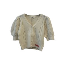 끌로에 버튼 퍼프 소매 가디건