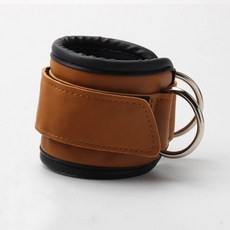 威斯臀部力量健身訓練腳踝扣龍門架後踢腳連翹臀拉力繩配件pu腳環, 1個, 棕色【單隻裝】