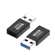 OTG手機電腦適配轉接器, 1個, TypeC母轉USB3.2公10Gbps031-01, 黑色, 4cm