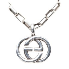 구찌 중고 2015-2025 스털링 실버 인터로킹 G 펜던트 네크리스