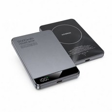 超薄磁吸行動電源 10000mAh/5000mAh 無線充電 三合一 MagSafe 外接式電池, 太空灰|5000mAh 耳機手錶三合一, 太空灰, Q9