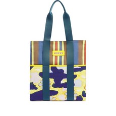 마르니 스트라이프 테이프 핸들 코튼 토트 백