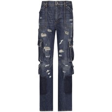 돌체앤가바나 디스트레스드 피니시 스트레이트 카고 진