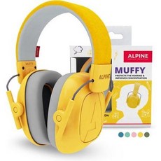 ALPINE Muffy Kids 兒童保護耳罩, 黃, 1個
