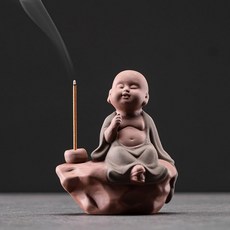 紫砂小和尚擺件, 說禪小和尚灰, 1套