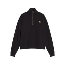 메종키츠네 프로필 폭스 자수 하프 지퍼 스웨트셔츠