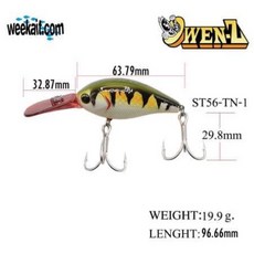 雷蛙小舖 OWEN-Z MOKE LAP 69 CRANK 米諾小胖鉛筆換器 魚虎 路亞 假餌 水庫, 綠,無, 1個