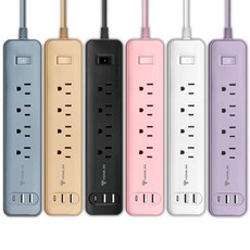 宏晉 防雷電源延長線 BSMI認證 4孔 3USB 過載保護 安全升級 自動斷電, 經典月光白, 1個, 1.8m