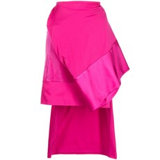 언더커버 비대칭 미디 스커트